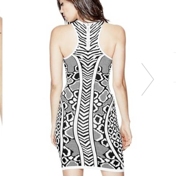 NWT GUESS sleeveless leopard pink jacquard dress - Picture 4 of 4